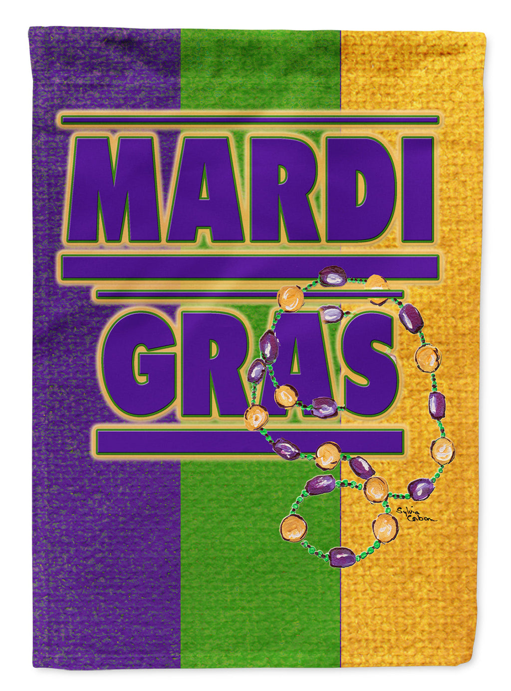 Mardi Gras House Flag 28x40 Porch Sleeve Pole Decorative Outside Yard Banner Artwork Wall Hanging, Polyester
