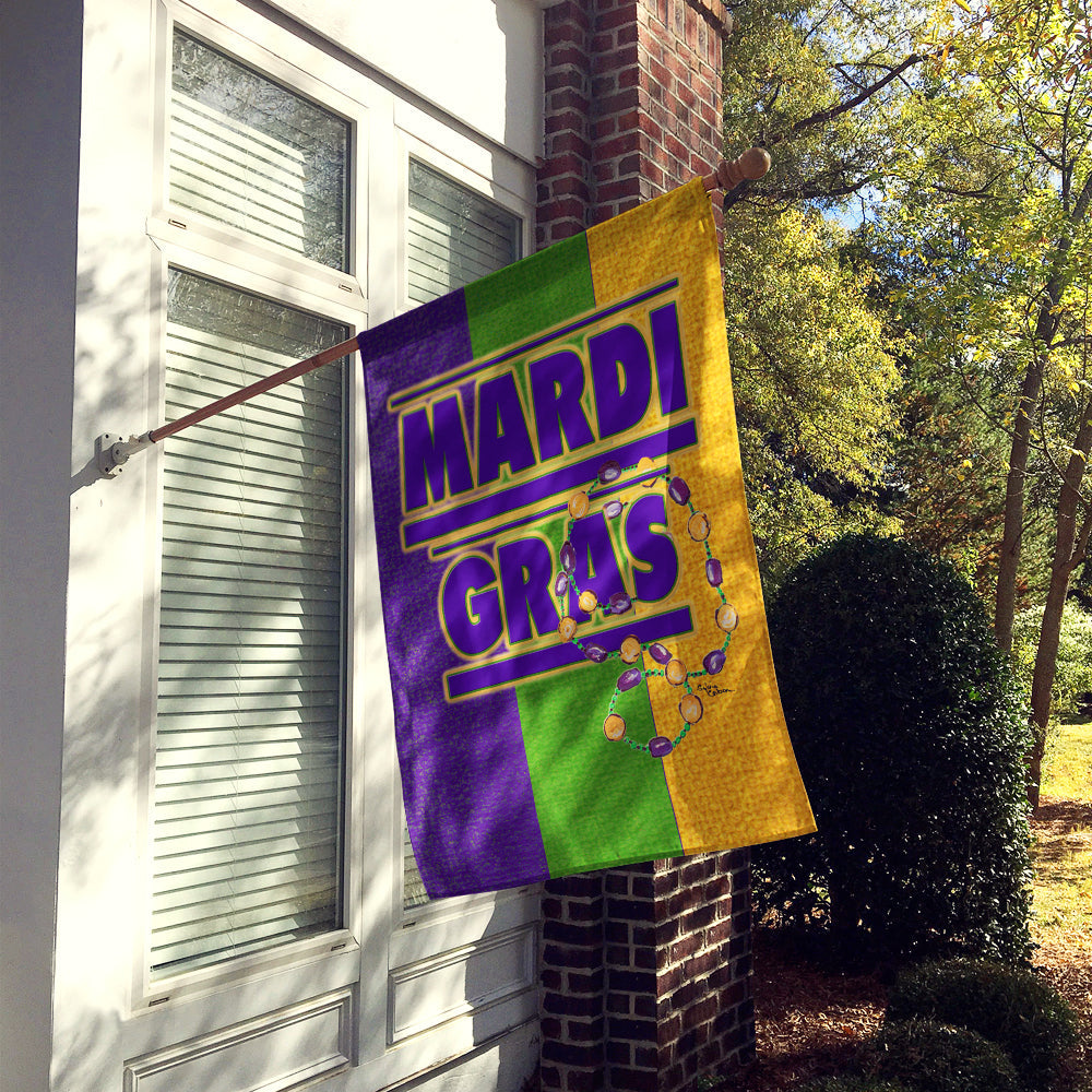 Mardi Gras House Flag 28x40 Porch Sleeve Pole Decorative Outside Yard Banner Artwork Wall Hanging, Polyester