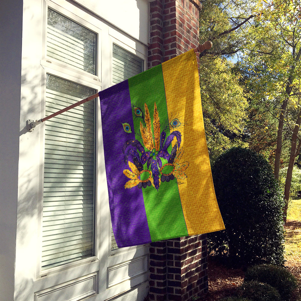 Mardi Gras Feathered Mask House Flag 28x40 Porch Sleeve Pole Decorative Outside Yard Banner Artwork Wall Hanging, Polyester