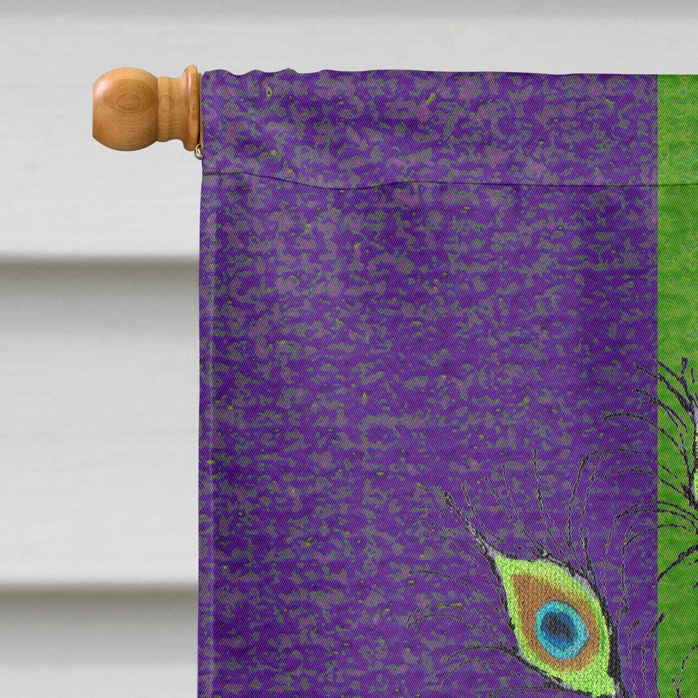 Mardi Gras Feathered Mask House Flag 28x40 Porch Sleeve Pole Decorative Outside Yard Banner Artwork Wall Hanging, Polyester
