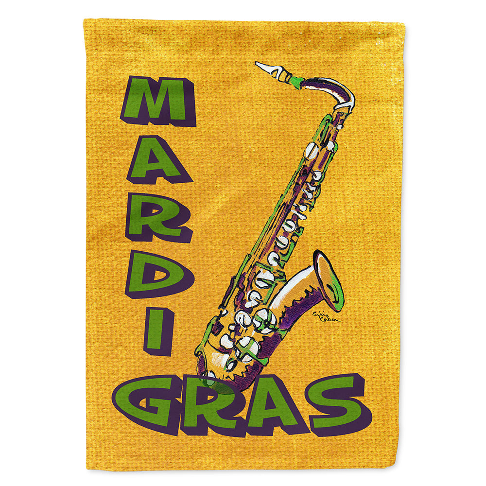Mardi Gras and Saxaphone House Flag 28x40 Porch Sleeve Pole Decorative Outside Yard Banner Artwork Wall Hanging, Polyester