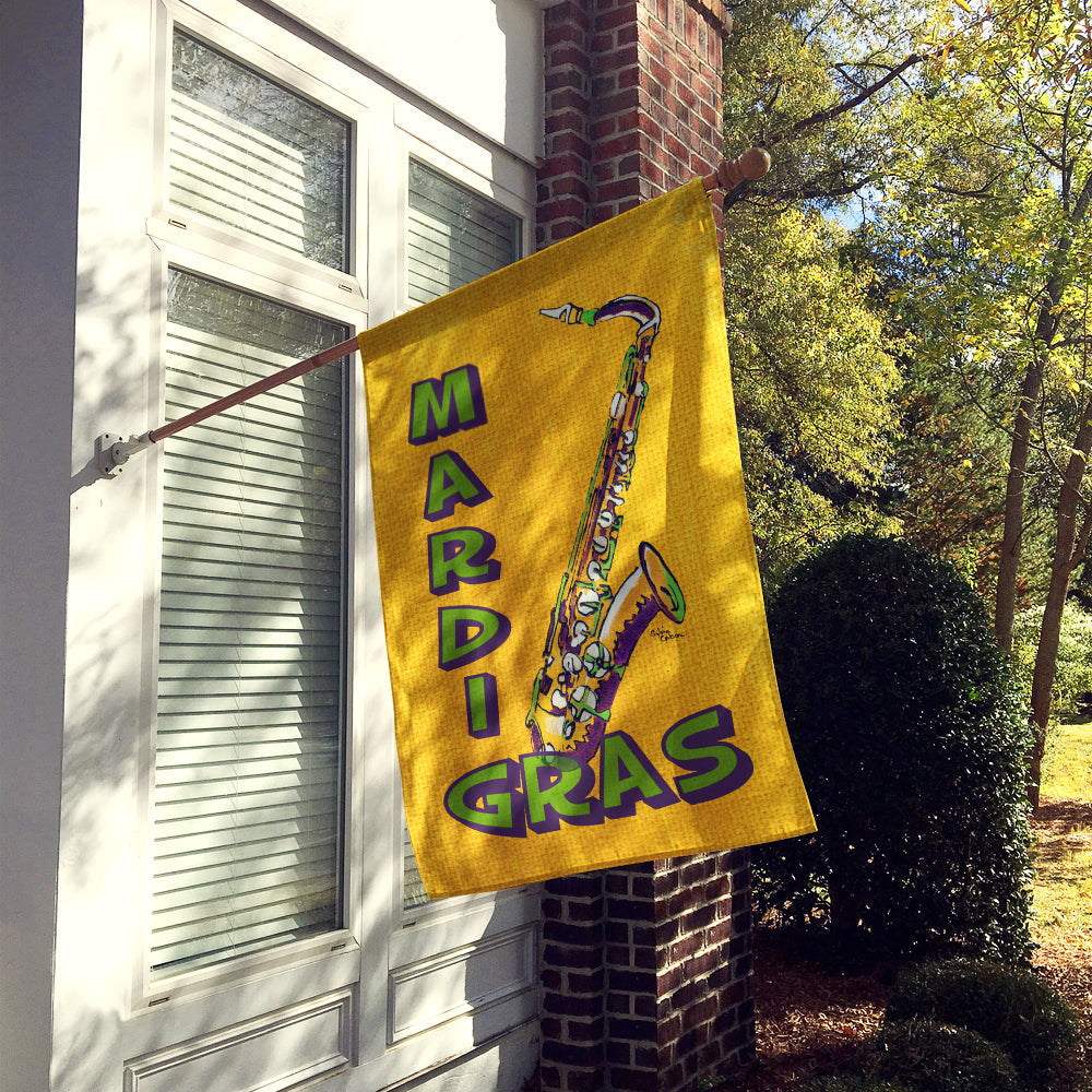 Mardi Gras and Saxaphone House Flag 28x40 Porch Sleeve Pole Decorative Outside Yard Banner Artwork Wall Hanging, Polyester