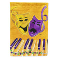 Mardi Gras Piano with Comedy and Tragedy Masks House Flag 28x40 Porch Sleeve Pole Decorative Outside Yard Banner Artwork Wall Hanging, Polyester