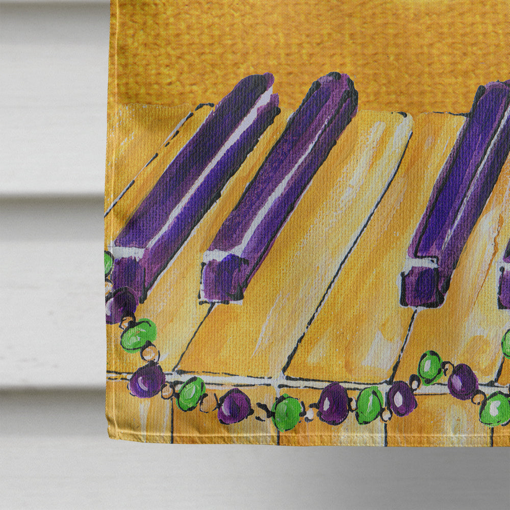 Mardi Gras Piano with Comedy and Tragedy Masks House Flag 28x40 Porch Sleeve Pole Decorative Outside Yard Banner Artwork Wall Hanging, Polyester