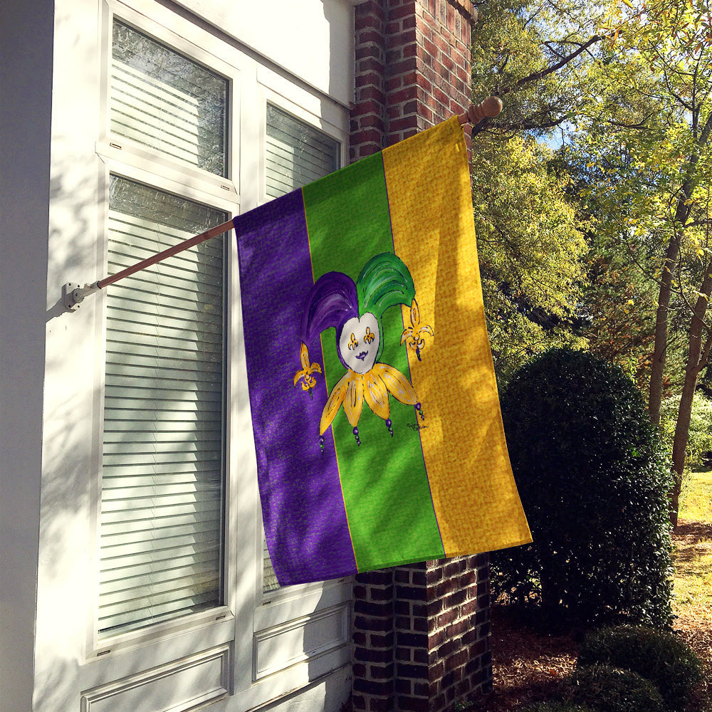 Jester Mardi Gras House Flag 28x40 Porch Sleeve Pole Decorative Outside Yard Banner Artwork Wall Hanging, Polyester