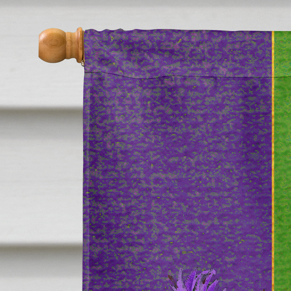Mardi Gras with Feathers House Flag 28x40 Porch Sleeve Pole Decorative Outside Yard Banner Artwork Wall Hanging, Polyester