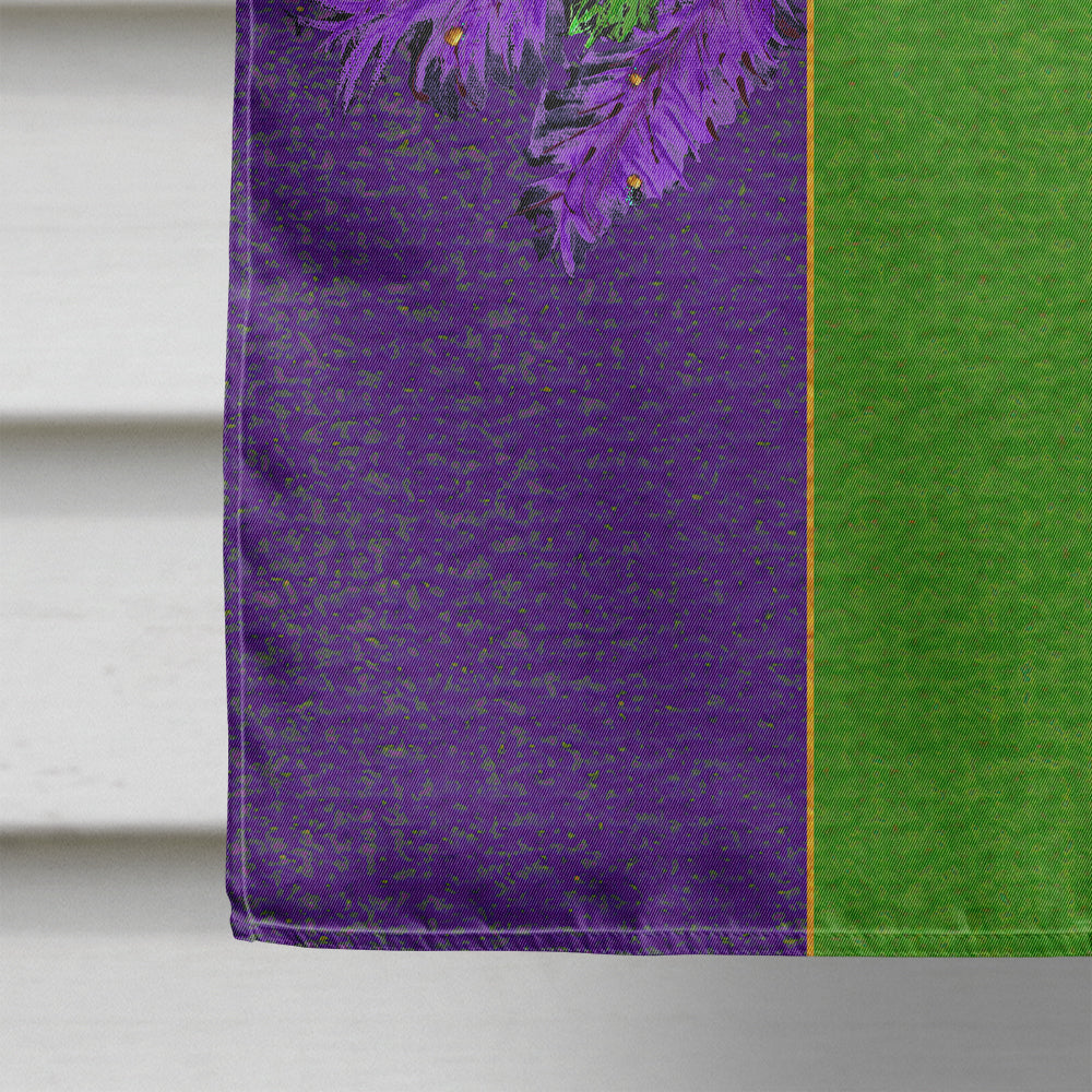 Mardi Gras with Feathers House Flag 28x40 Porch Sleeve Pole Decorative Outside Yard Banner Artwork Wall Hanging, Polyester