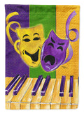 Mardi Gras Piano with Comedy and Tragedy Masks House Flag 28x40 Porch Sleeve Pole Decorative Outside Yard Banner Artwork Wall Hanging, Polyester