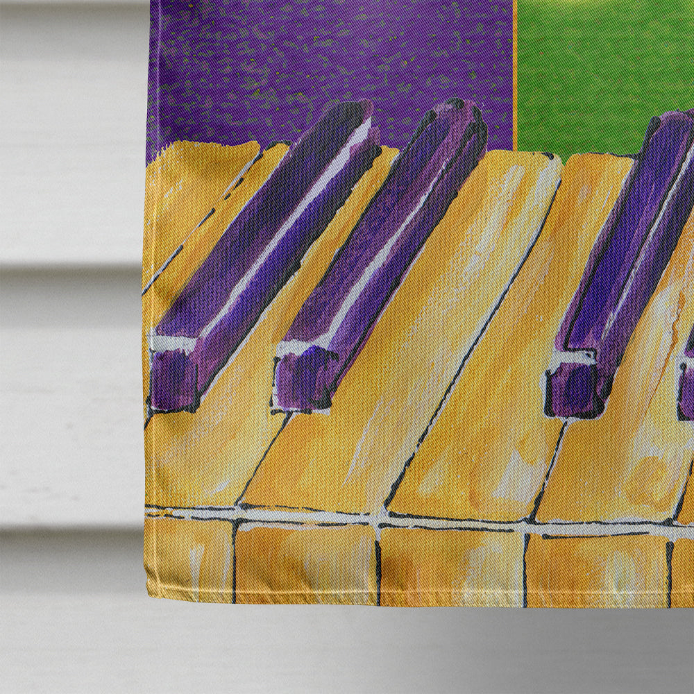 Mardi Gras Piano with Comedy and Tragedy Masks House Flag 28x40 Porch Sleeve Pole Decorative Outside Yard Banner Artwork Wall Hanging, Polyester