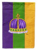 King's Crown Mardi Gras House Flag 28x40 Porch Sleeve Pole Decorative Outside Yard Banner Artwork Wall Hanging, Polyester