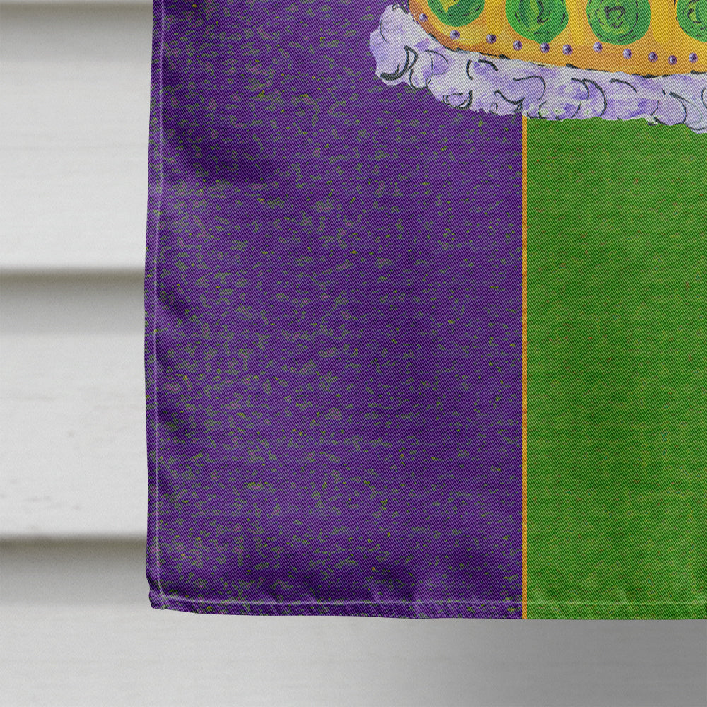King's Crown Mardi Gras House Flag 28x40 Porch Sleeve Pole Decorative Outside Yard Banner Artwork Wall Hanging, Polyester
