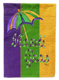 Mardi Gras Second line umbrella House Flag 28x40 Porch Sleeve Pole Decorative Outside Yard Banner Artwork Wall Hanging, Polyester