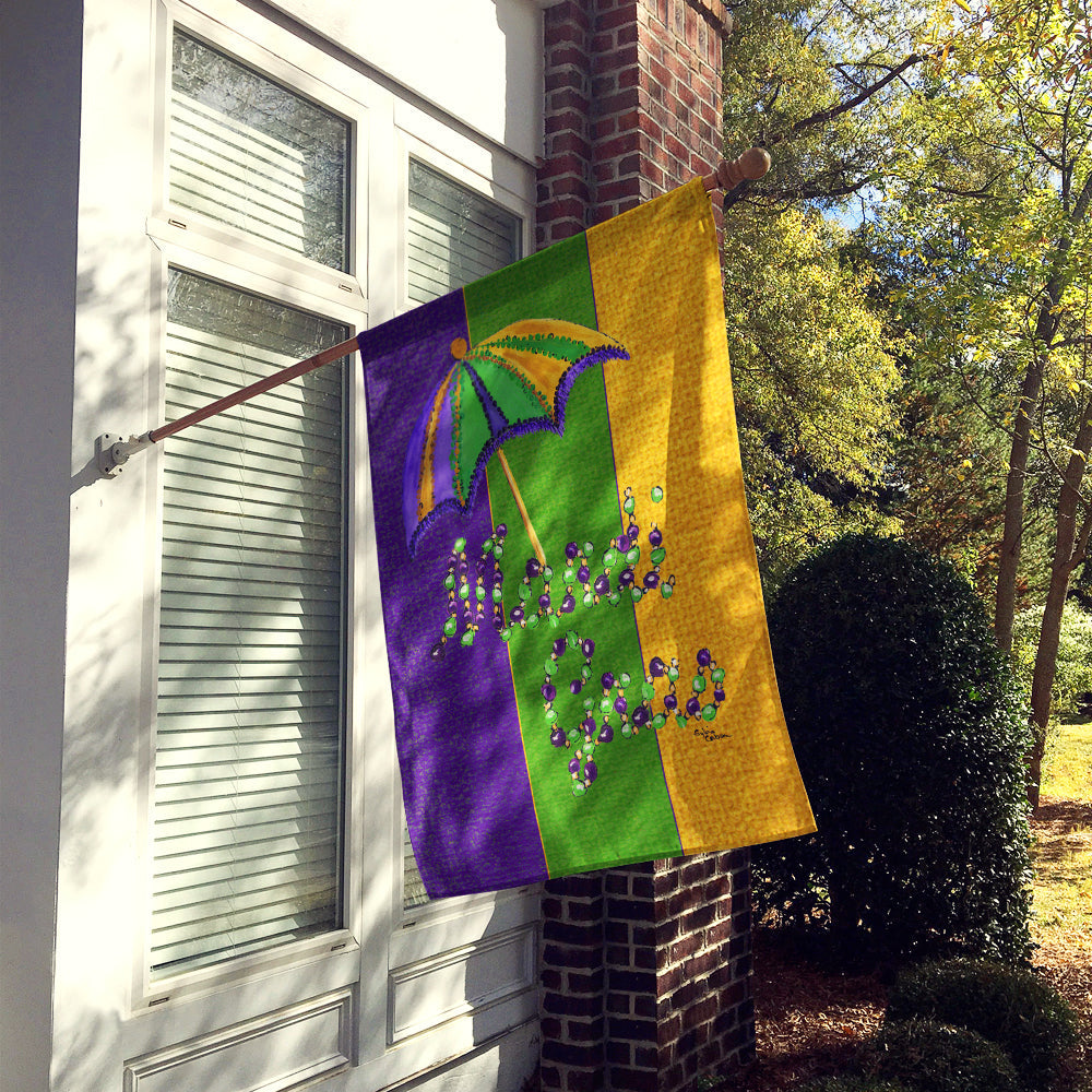 Mardi Gras Second line umbrella House Flag 28x40 Porch Sleeve Pole Decorative Outside Yard Banner Artwork Wall Hanging, Polyester
