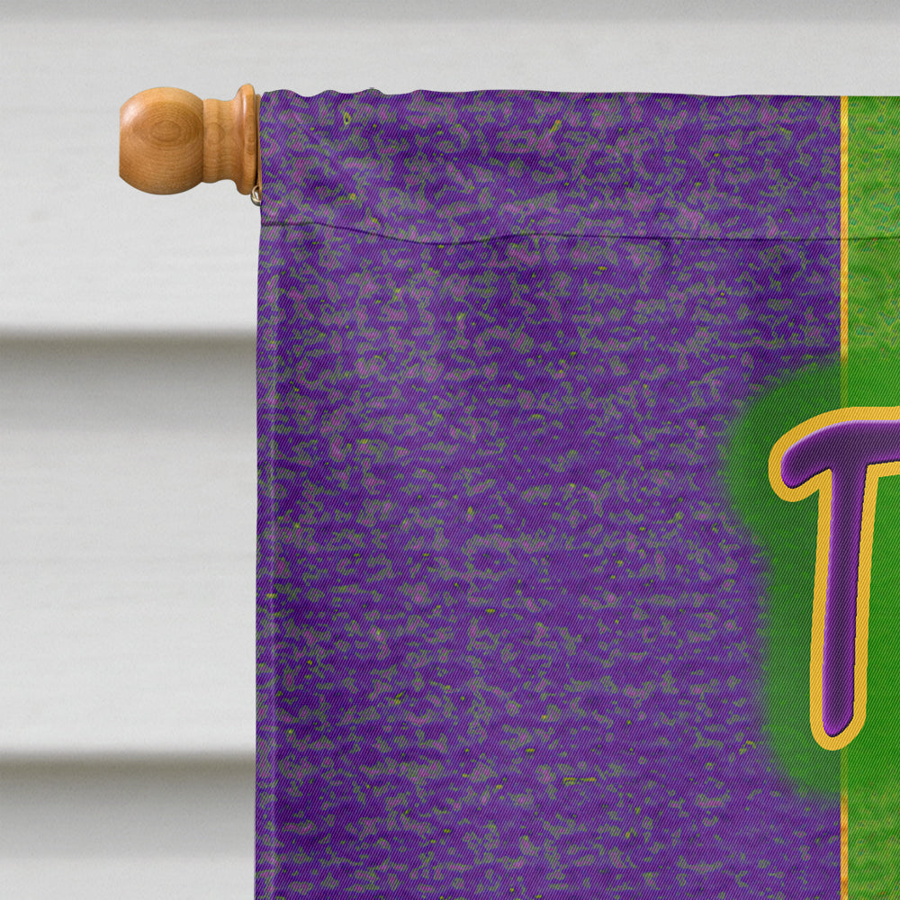 Mardi Gras Throw me something mister House Flag 28x40 Porch Sleeve Pole Decorative Outside Yard Banner Artwork Wall Hanging, Polyester