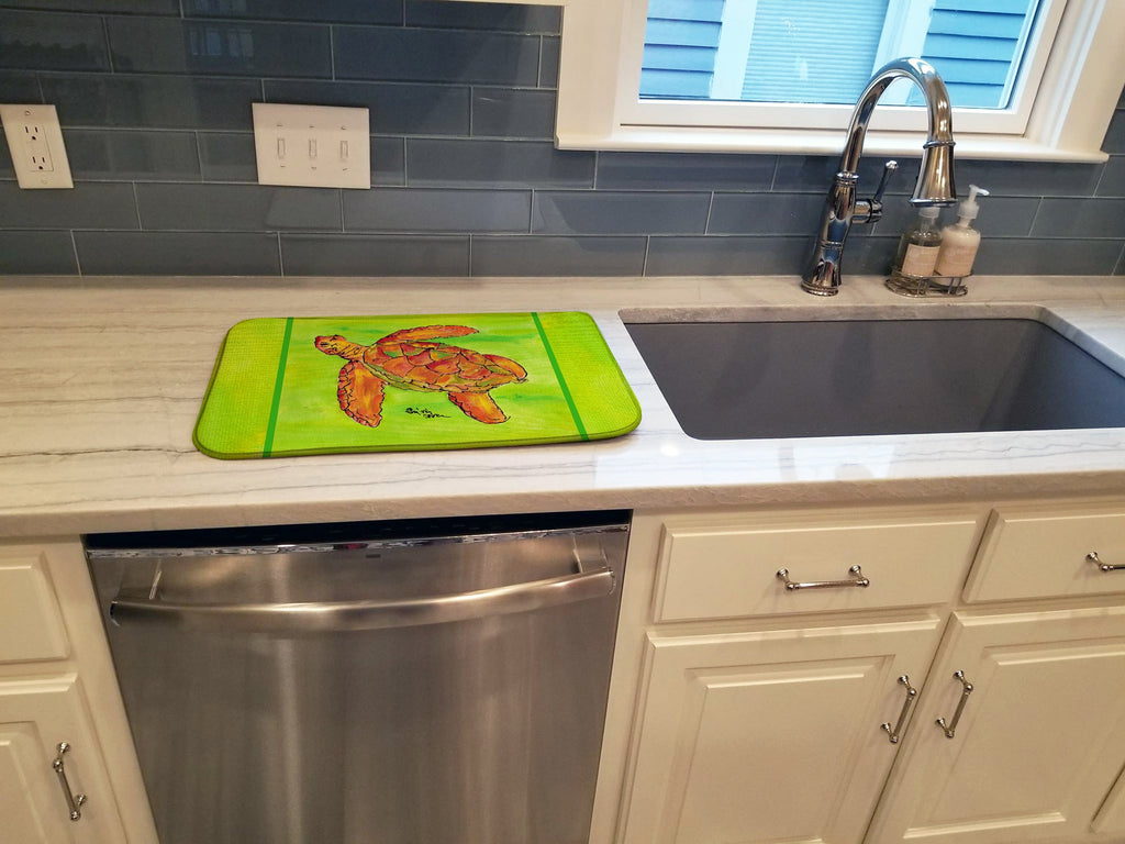 Turtle Dish Drying Mat Absorbent Dish Drying Mat Pad for Kitchen Counter Dish Drainer Mat for Countertop, 14 x 21", Multicolor