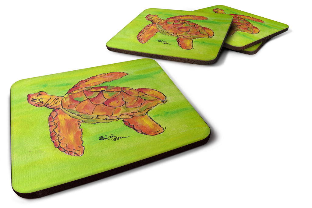 Turtle Foam Coasters Set of 4 Cup Coasters for Indoor Outdoor, Tabletop Protection, Anti Slip, Mouse pad Material