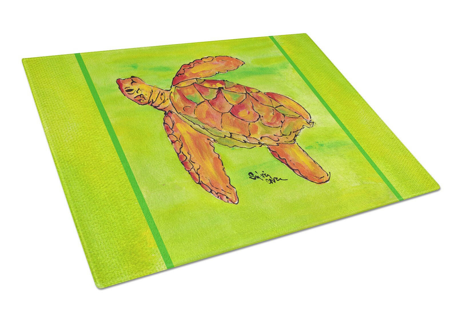 Turtle Cutting Board Tempered Glass Kitchen Cutting Surface, Heat Resistant Chopping, Non-Slip Feet, Food Prep & Serving