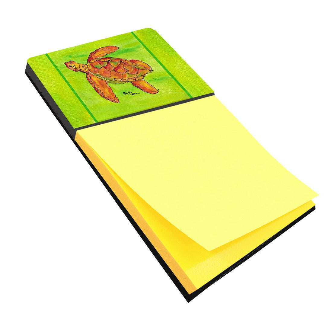 Turtle Watercolor Sticky Note Holder Refillable Dispenser Desk Accessory 3x3 Pad Gift