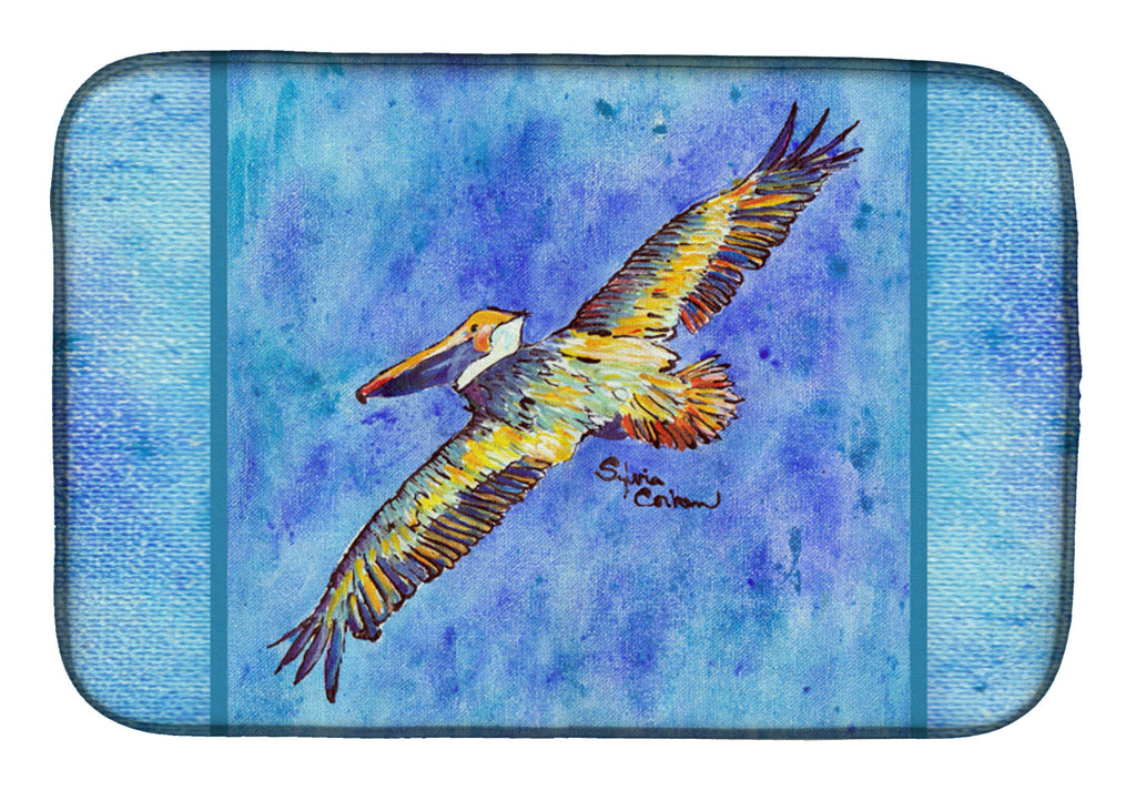 Pelican Dish Drying Mat Absorbent Dish Drying Mat Pad for Kitchen Counter Dish Drainer Mat for Countertop, 14 x 21", Multicolor