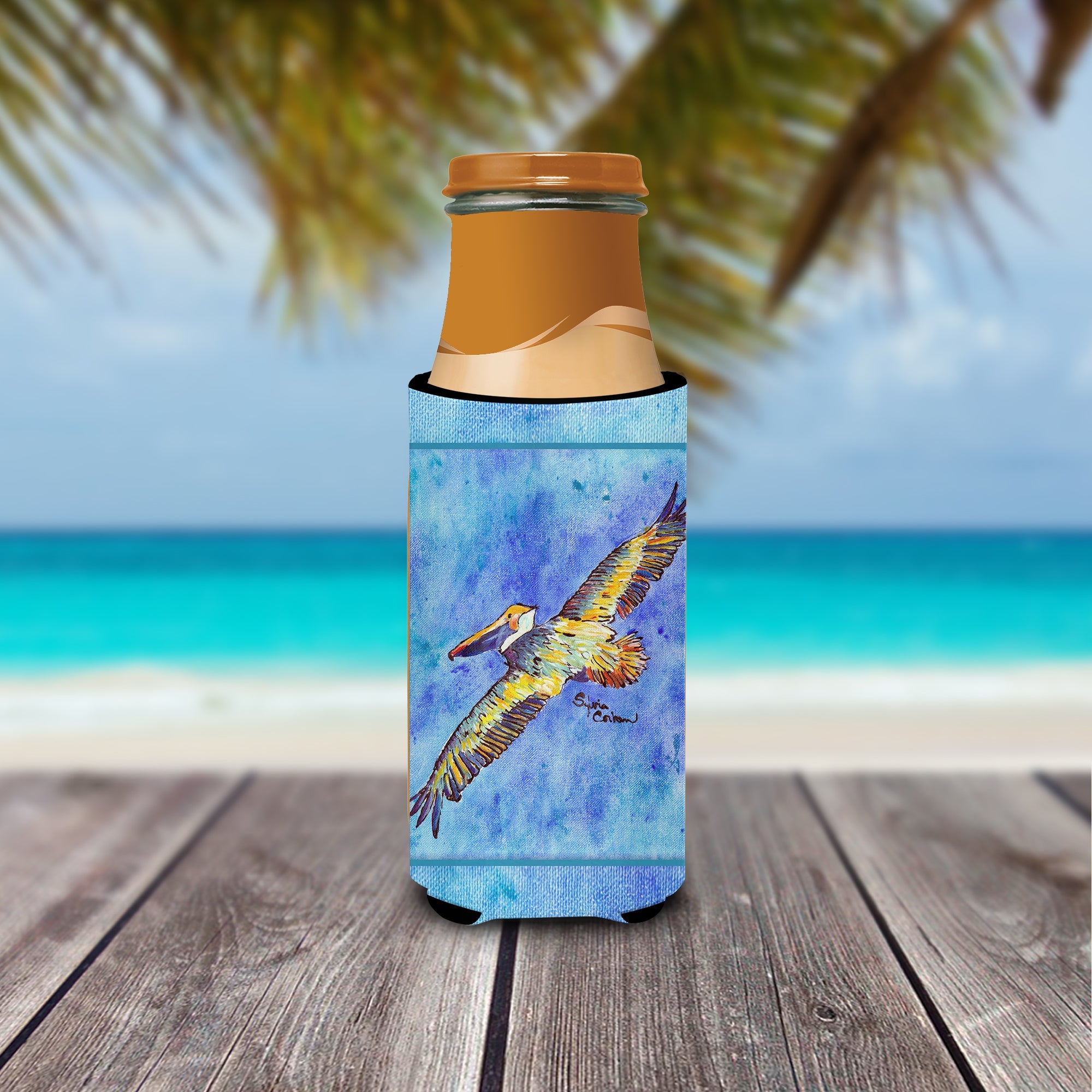 Pelican Slim Can Hugger , Insulated Foam Hugger for 12 oz Slim Cans, Beer Bottles & Water Bottles, Printed in USA