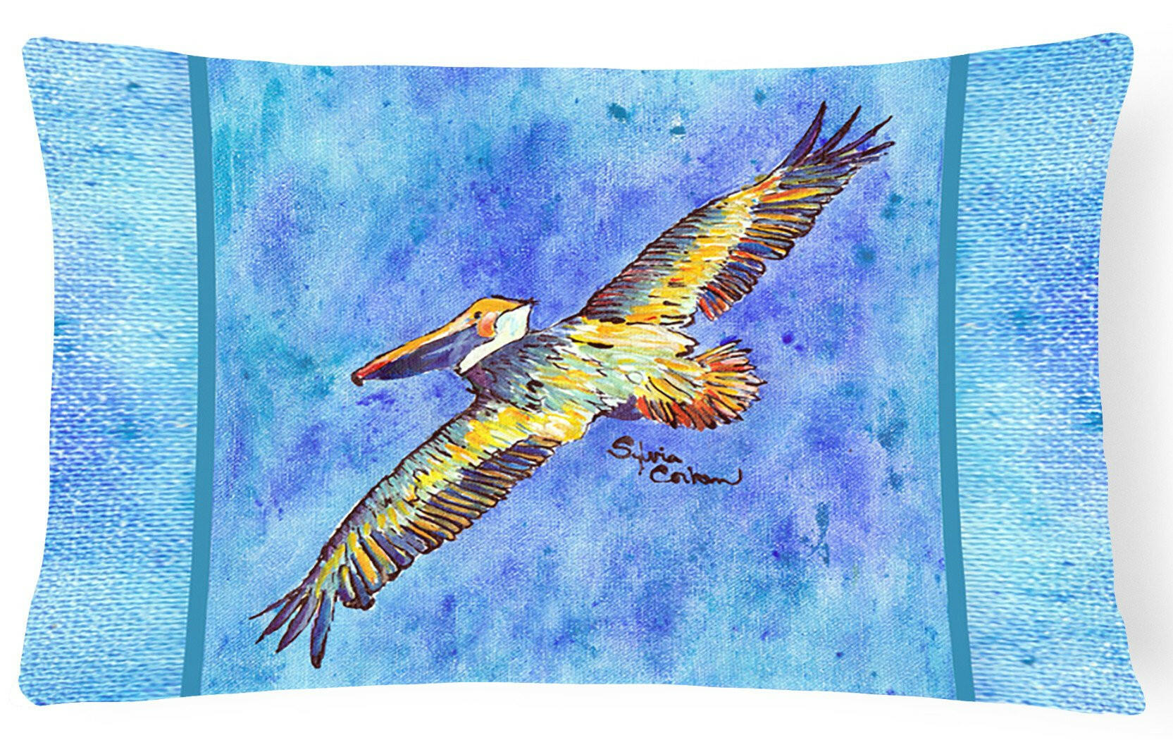 Pelican Decorative Throw Pillow 12x16 Indoor Outdoor Accent Cushion, Fabric Cover with Insert for Sofa, Bed, Porch & Living Room
