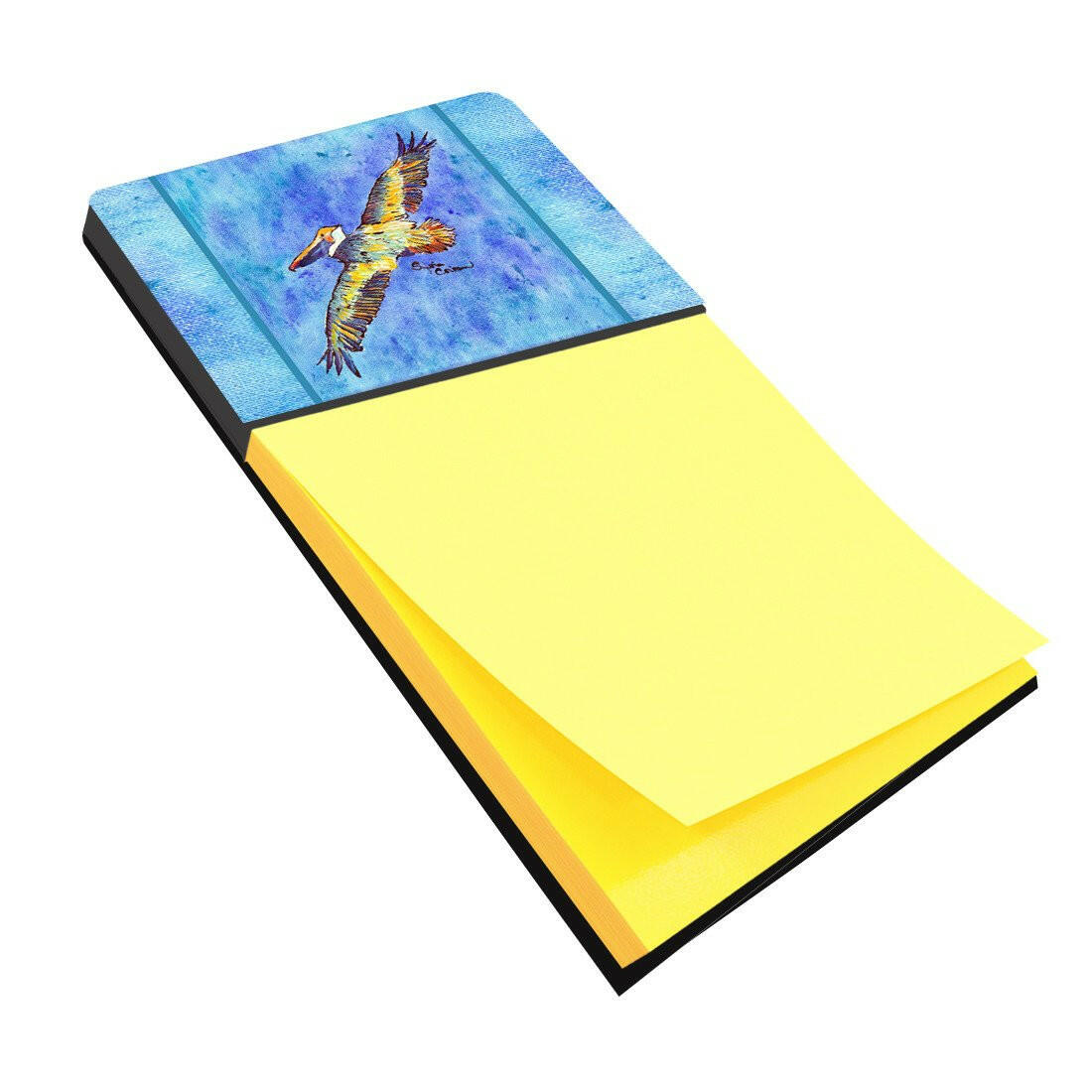 Pelican Watercolor Sticky Note Holder Refillable Dispenser Desk Accessory 3x3 Pad Gift