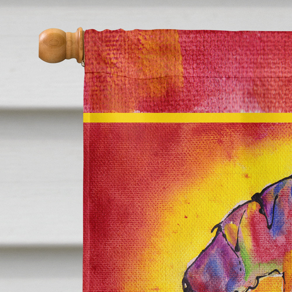 Bright Shrimp on Red House Flag 28x40 Porch Sleeve Pole Decorative Outside Yard Banner Artwork Wall Hanging, Polyester