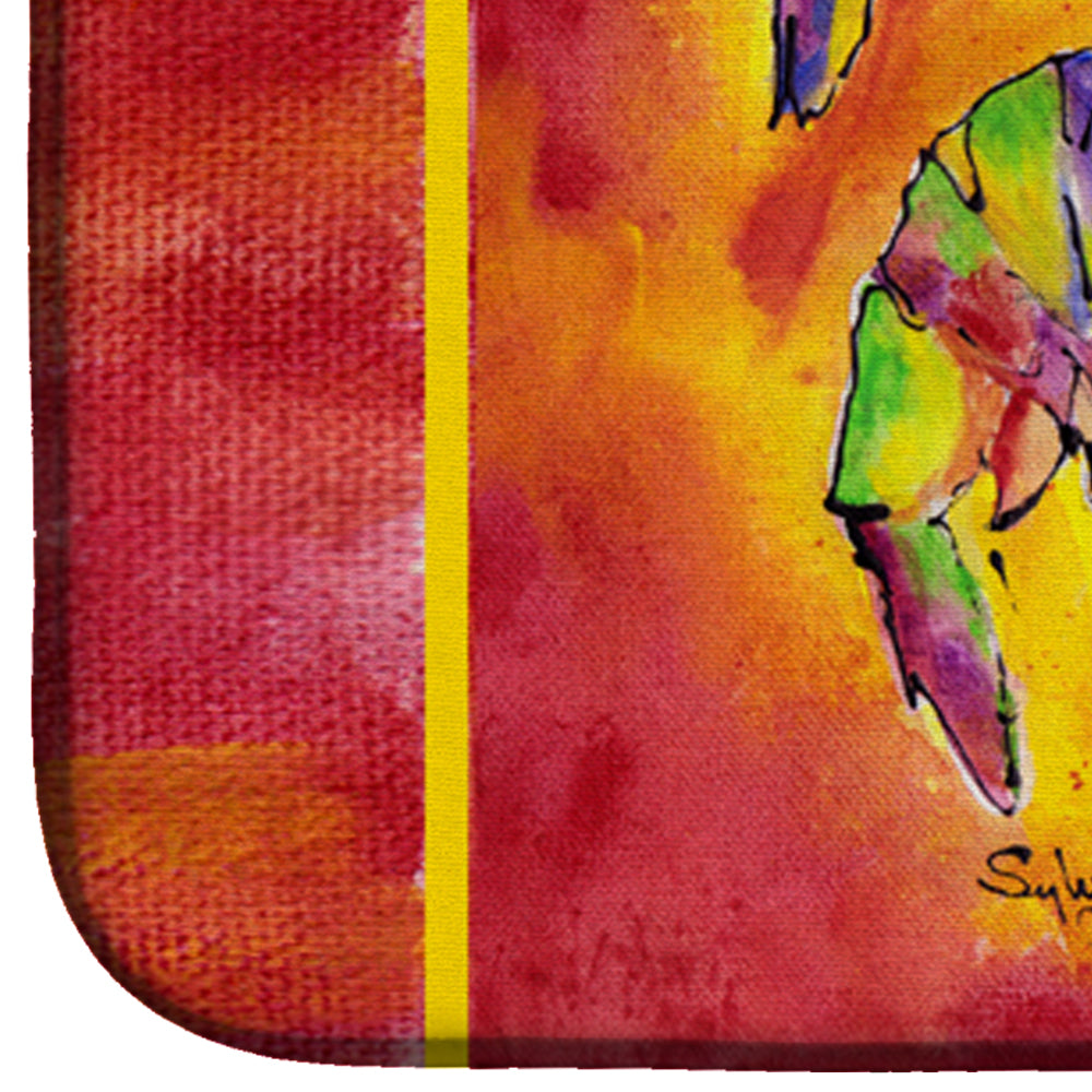 Bright Shrimp on Red Dish Drying Mat Absorbent Dish Drying Mat Pad for Kitchen Counter Dish Drainer Mat for Countertop, 14 x 21", Multicolor