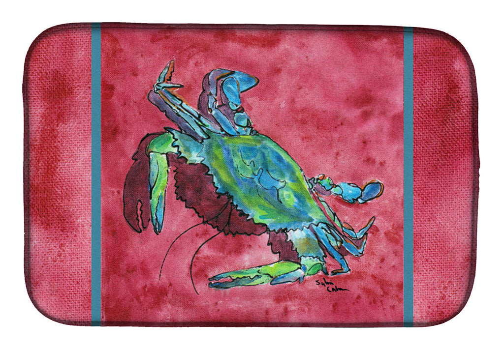 Crab Dish Drying Mat Absorbent Dish Drying Mat Pad for Kitchen Counter Dish Drainer Mat for Countertop, 14 x 21", Multicolor