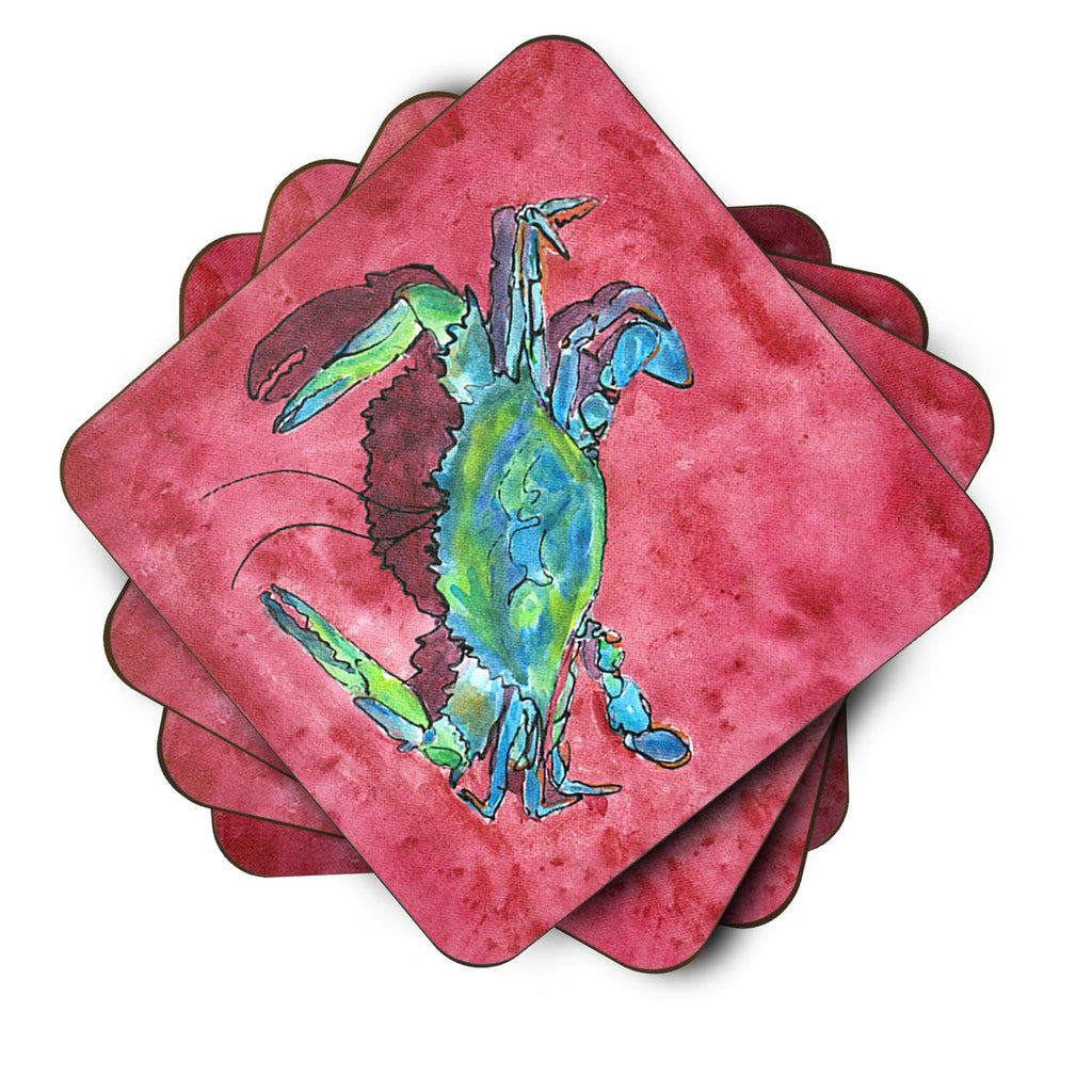 Crab Foam Coasters Set of 4 Cup Coasters for Indoor Outdoor, Tabletop Protection, Anti Slip, Mouse pad Material