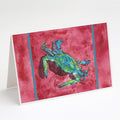 Crab Greeting Cards Pack of 8 Blank Cards with Envelopes Whimsical A7 Size 5x7