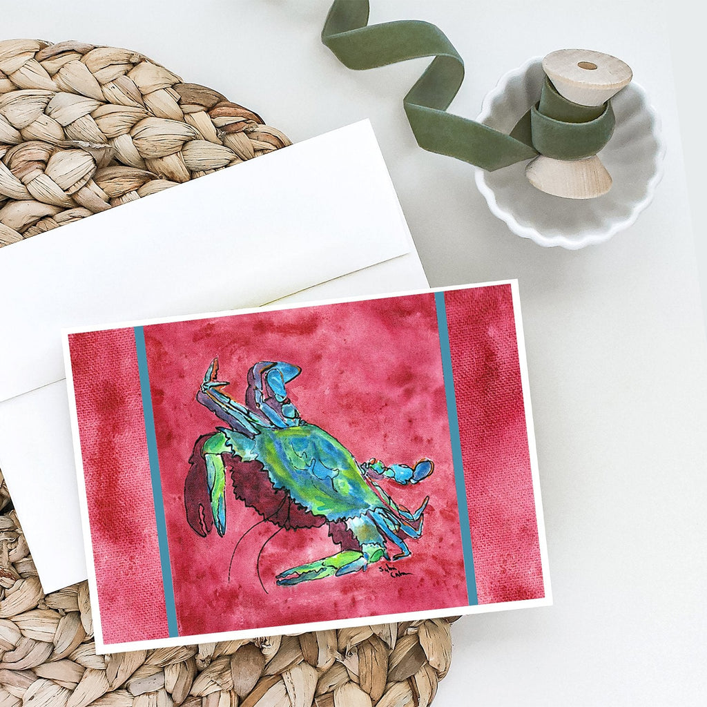 Crab Greeting Cards Pack of 8 Blank Cards with Envelopes Whimsical A7 Size 5x7