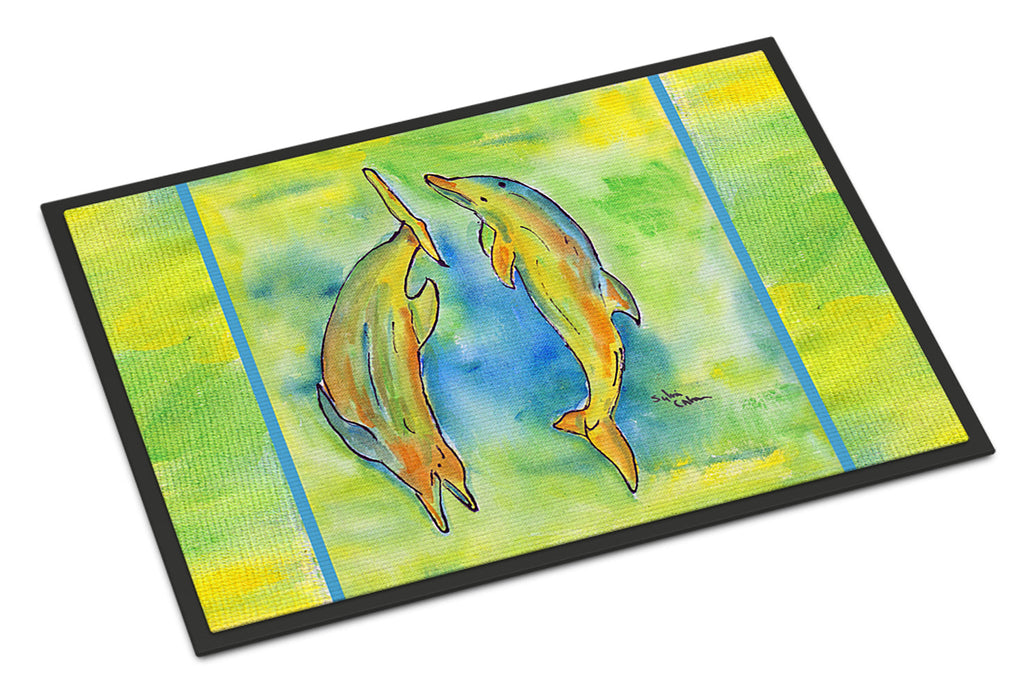 Dolphin Doormat Indoor Outdoor 24H X 36W Front Door Mat Rugs for Entryway, Non Slip Washable Low Pile,