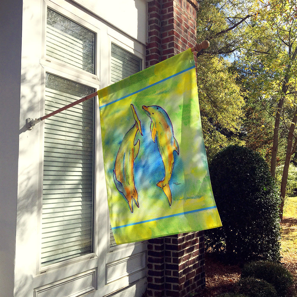Dolphin House Flag 28x40 Porch Sleeve Pole Decorative Outside Yard Banner Artwork Wall Hanging, Polyester