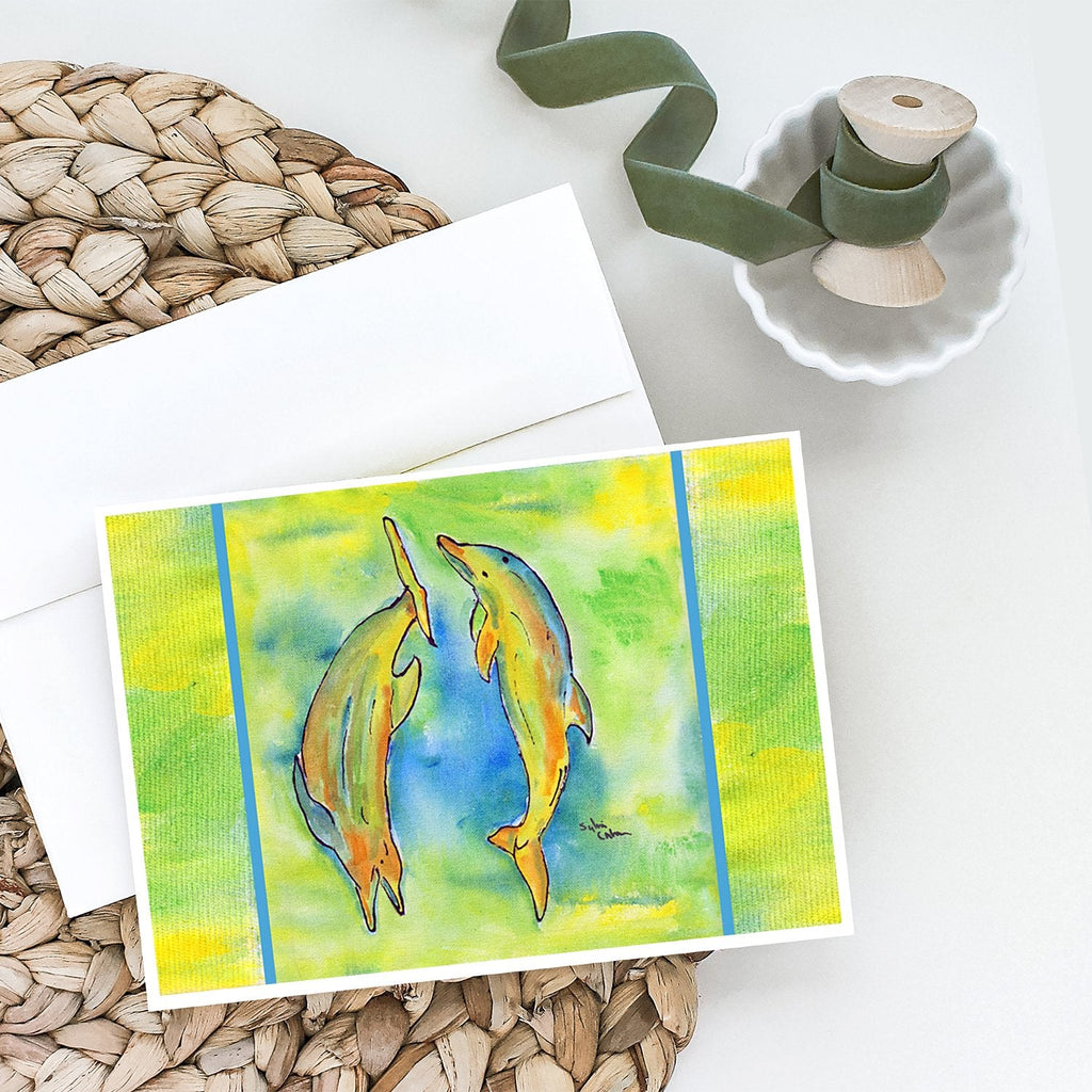 Dolphin Greeting Cards Pack of 8 Blank Cards with Envelopes Whimsical A7 Size 5x7