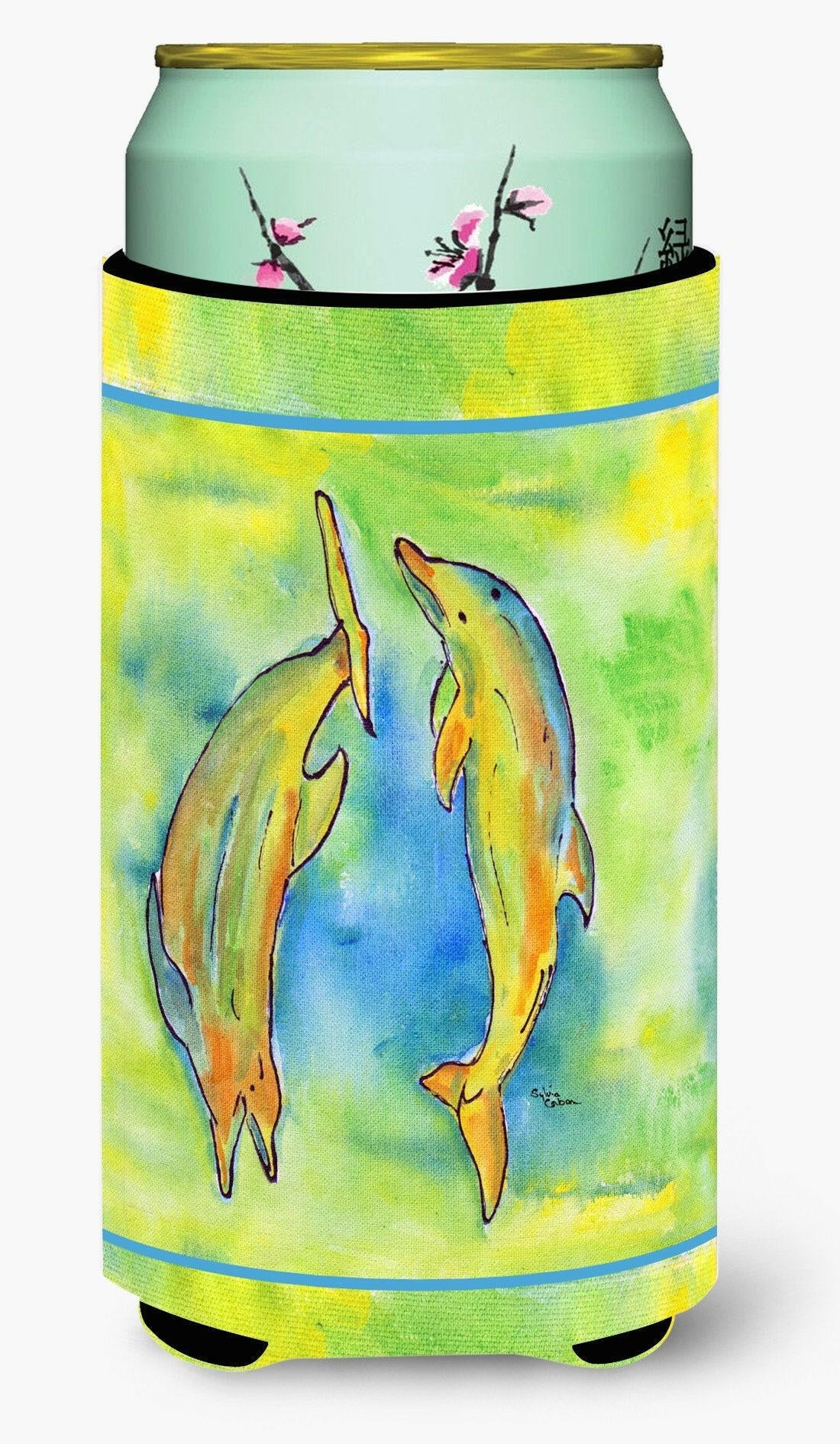 Dolphin Tall Boy Hugger Can Cooler Sleeve Machine Washable Drink Collapsible Insulator Beverage Insulated Holder