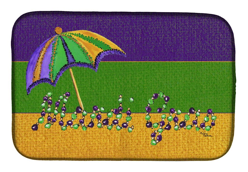 Mardi Gras Dish Drying Mat Absorbent Dish Drying Mat Pad for Kitchen Counter Dish Drainer Mat for Countertop, 14 x 21", Multicolor