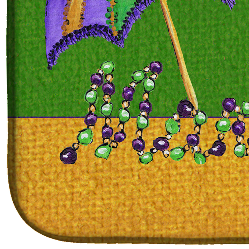 Mardi Gras Dish Drying Mat Absorbent Dish Drying Mat Pad for Kitchen Counter Dish Drainer Mat for Countertop, 14 x 21", Multicolor