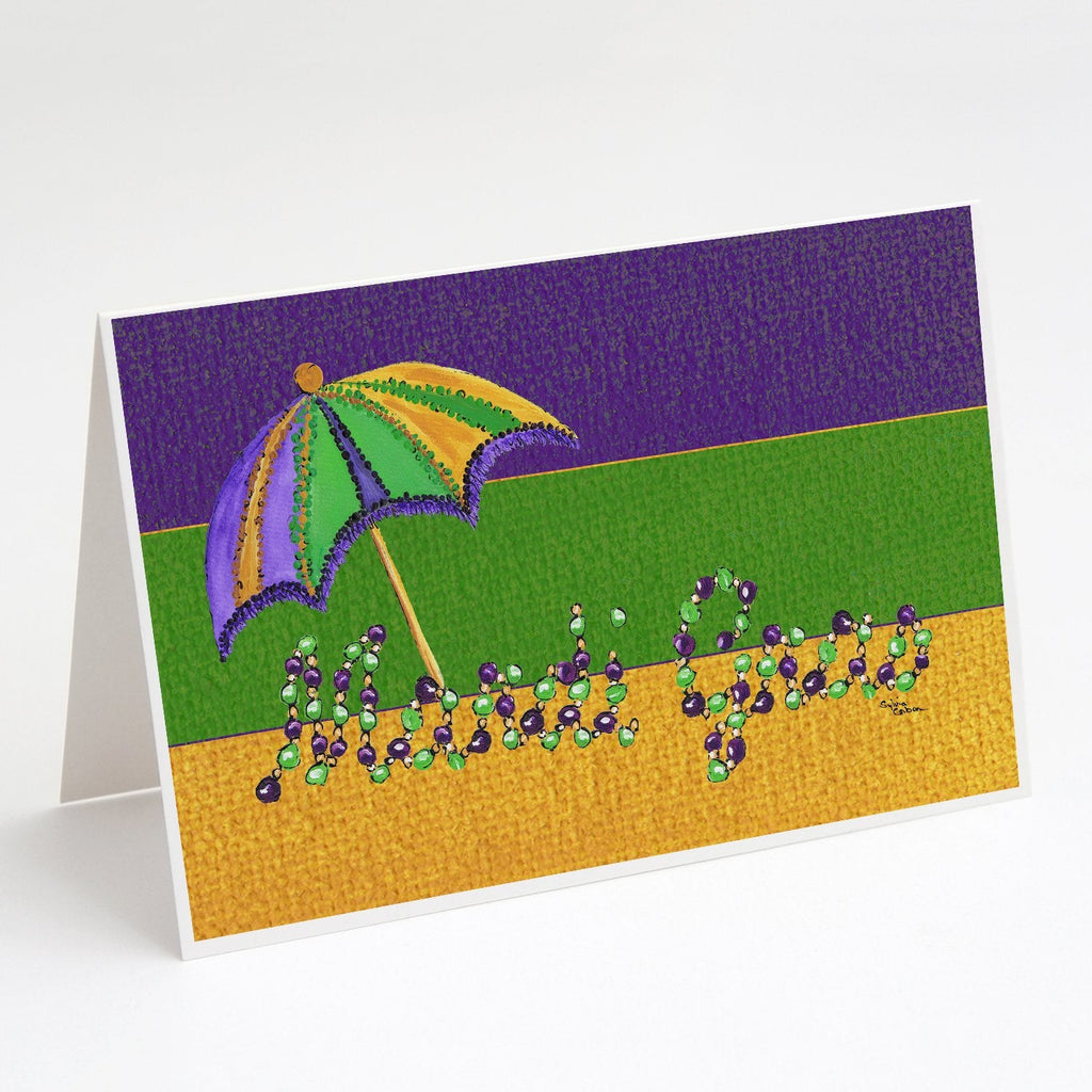 Mardi Gras Greeting Cards Pack of 8 Blank Cards with Envelopes Whimsical A7 Size 5x7