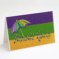 Mardi Gras Greeting Cards Pack of 8 Blank Cards with Envelopes Whimsical A7 Size 5x7