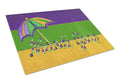 Mardi Gras Cutting Board Tempered Glass Kitchen Cutting Surface, Heat Resistant Chopping, Non-Slip Feet, Food Prep & Serving
