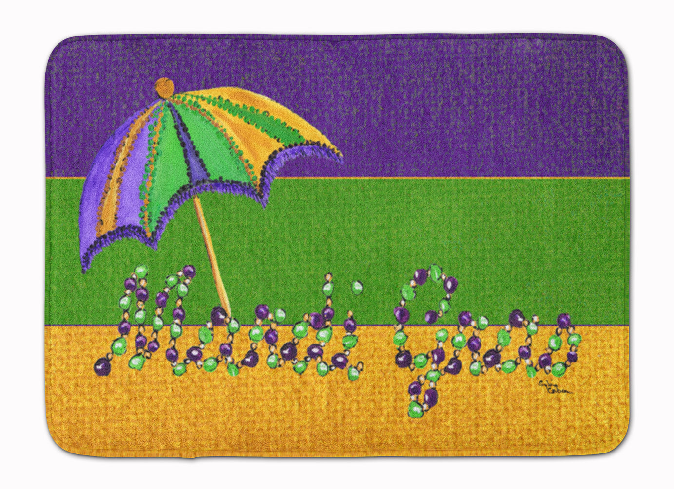 Mardi Gras Memory Foam Kitchen Mat Machine Washable Anti-Fatigue Cushion Comfort Bath or Kitchen Rug