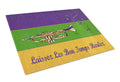 Mardi Gras Cutting Board Tempered Glass Kitchen Cutting Surface, Heat Resistant Chopping, Non-Slip Feet, Food Prep & Serving
