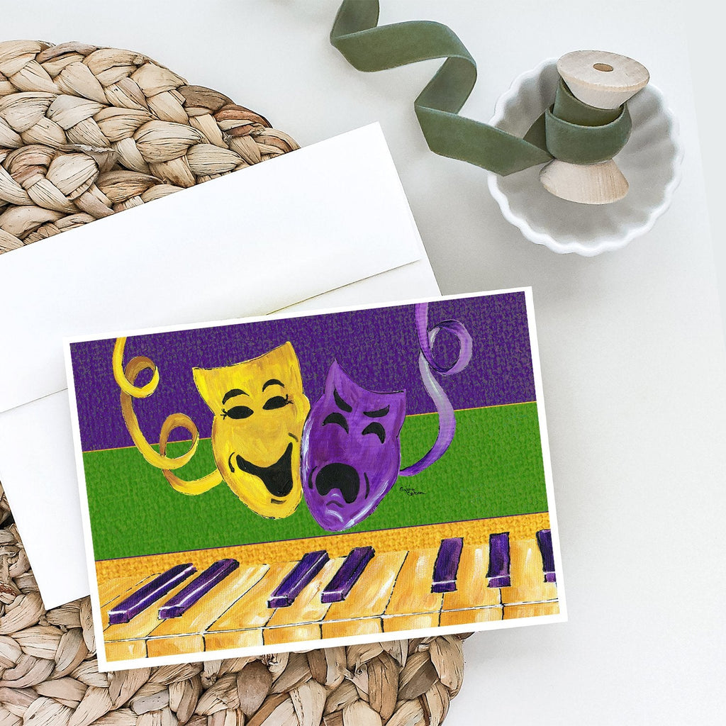 Mardi Gras Greeting Cards Pack of 8 Blank Cards with Envelopes Whimsical A7 Size 5x7