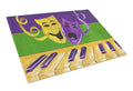 Mardi Gras Cutting Board Tempered Glass Kitchen Cutting Surface, Heat Resistant Chopping, Non-Slip Feet, Food Prep & Serving