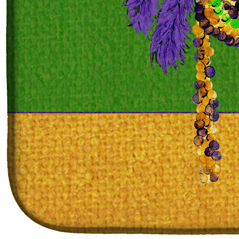 Mardi Gras Dish Drying Mat Absorbent Dish Drying Mat Pad for Kitchen Counter Dish Drainer Mat for Countertop, 14 x 21", Multicolor