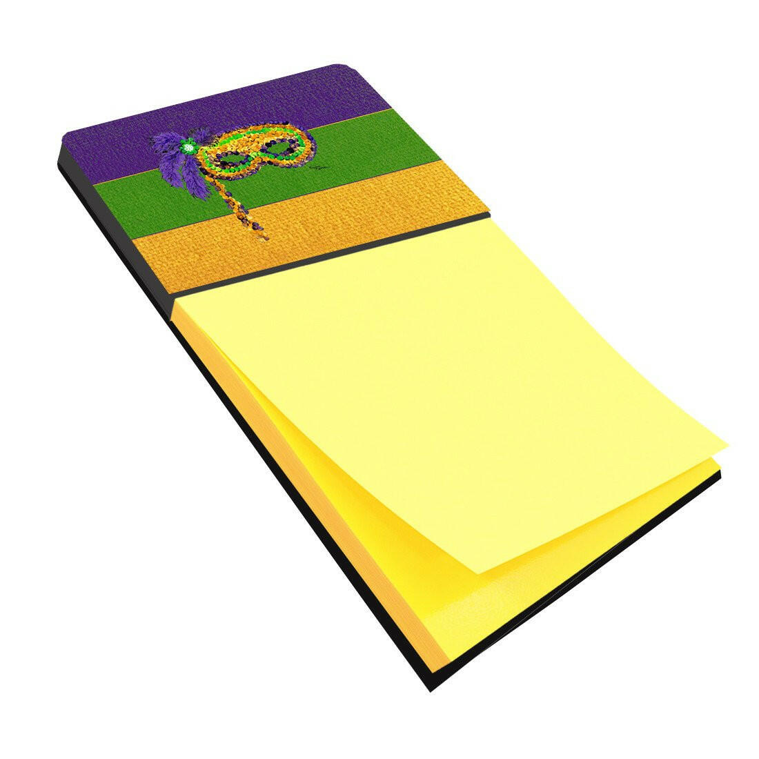 Mardi Gras Watercolor Sticky Note Holder Refillable Dispenser Desk Accessory 3x3 Pad Gift