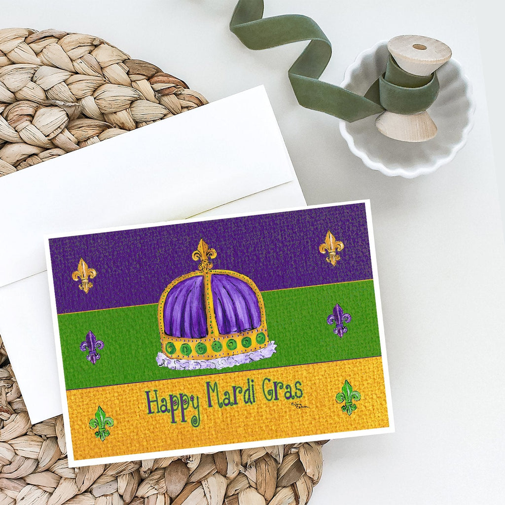 Mardi Gras Greeting Cards Pack of 8 Blank Cards with Envelopes Whimsical A7 Size 5x7