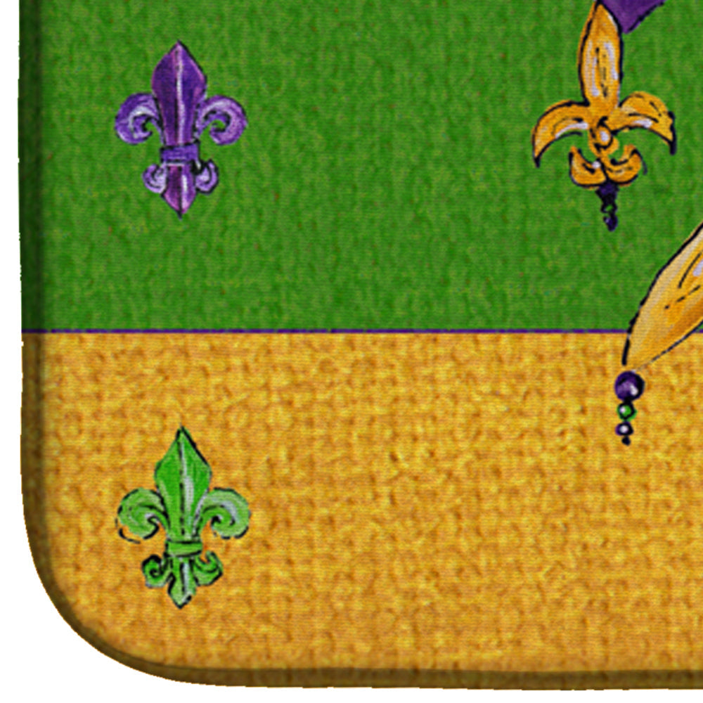 Mardi Gras Dish Drying Mat Absorbent Dish Drying Mat Pad for Kitchen Counter Dish Drainer Mat for Countertop, 14 x 21", Multicolor