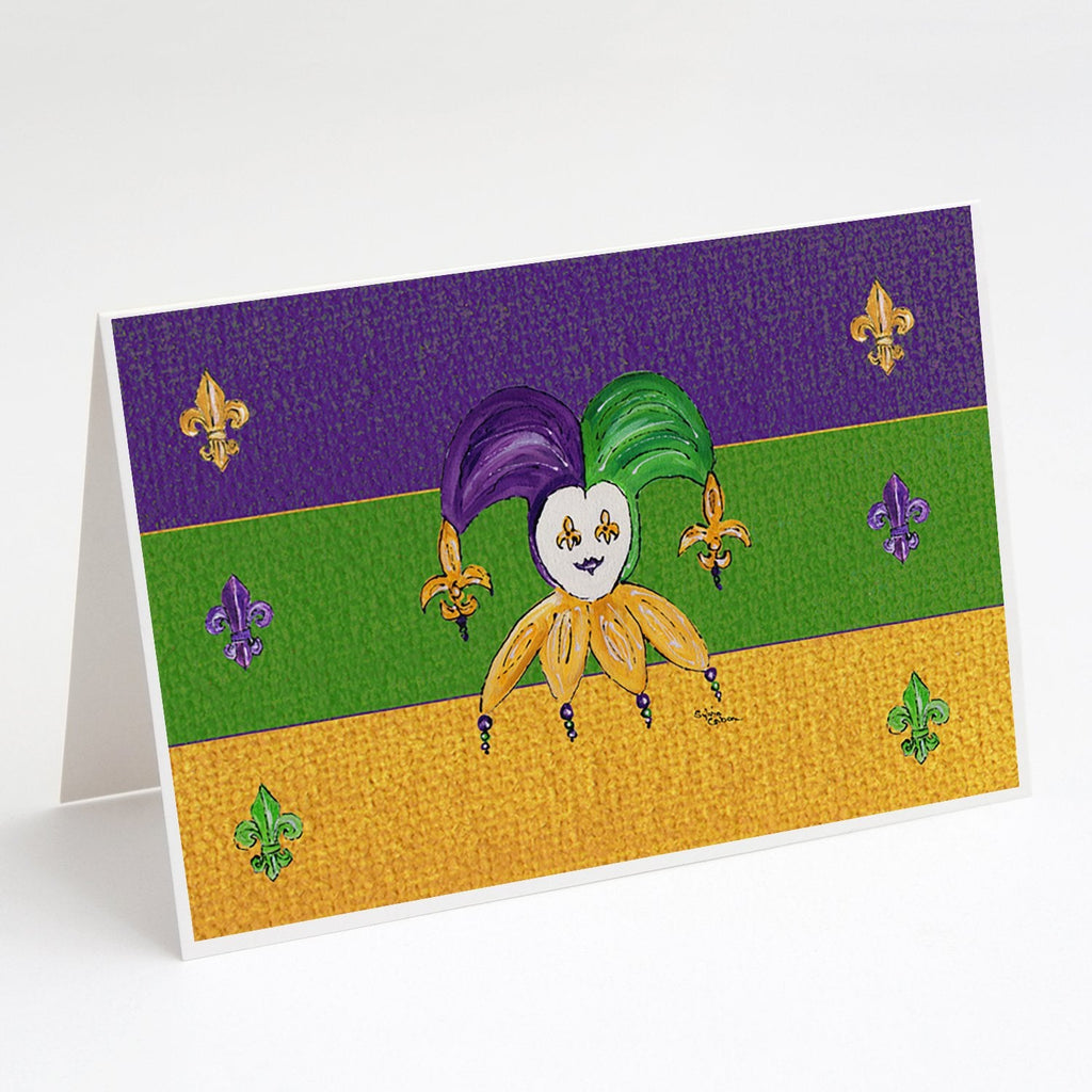 Mardi Gras Greeting Cards Pack of 8 Blank Cards with Envelopes Whimsical A7 Size 5x7